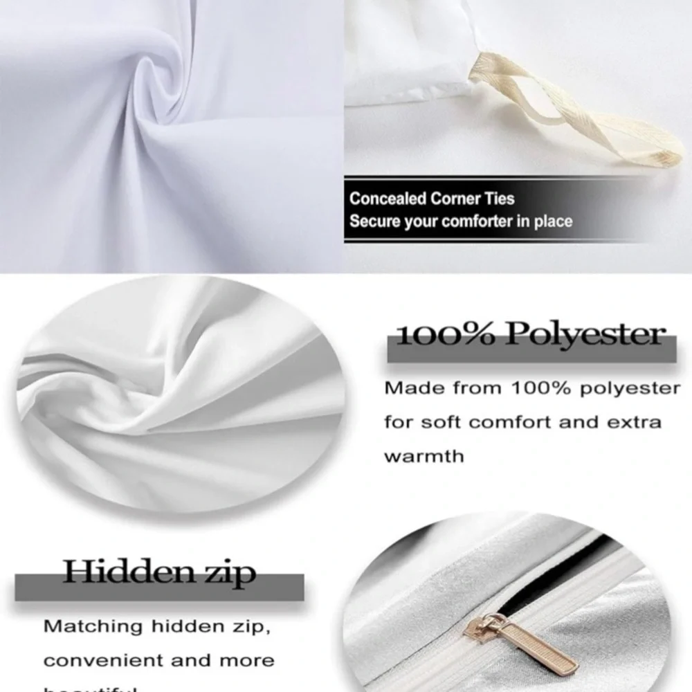 Pink and White Duvet Cover Bedding  No duvet insert)